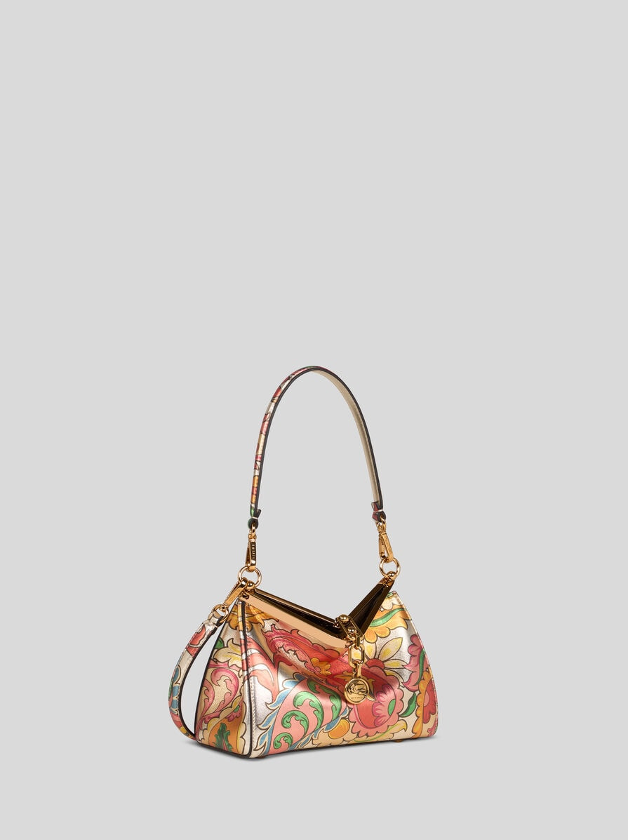 SMALL LAMINATED VELA BAG WITH FLOWERS - 5