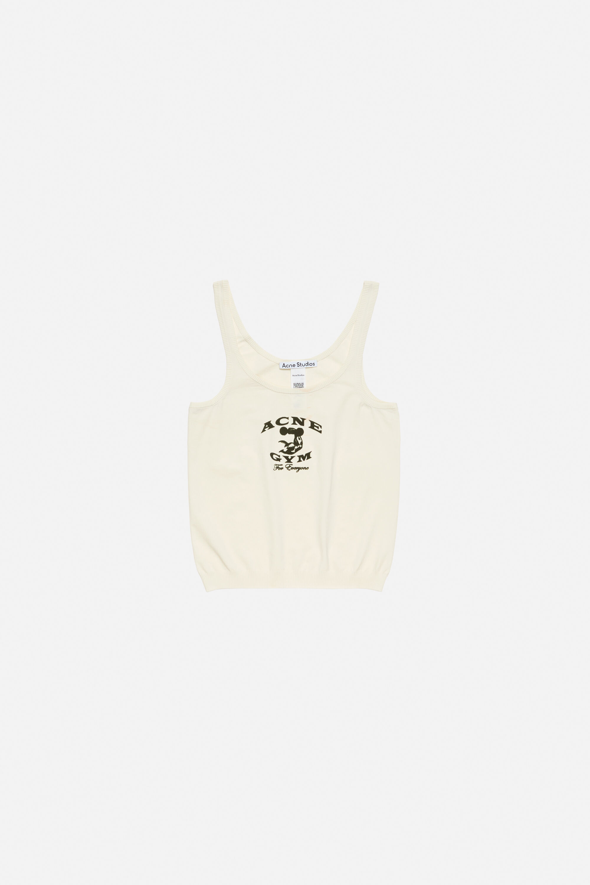 Fitted knit tank top - Cream beige - 6