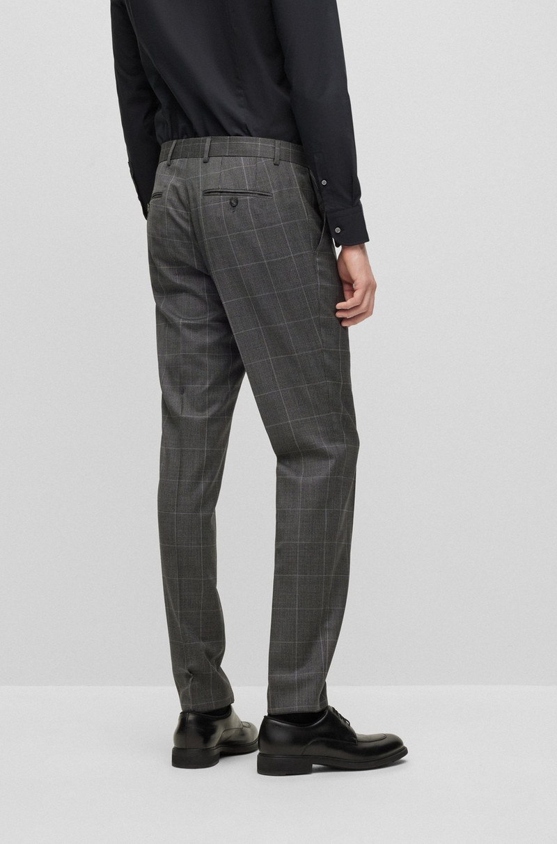 THREE-PIECE REGULAR-FIT SUIT IN CHECKED VIRGIN WOOL 8