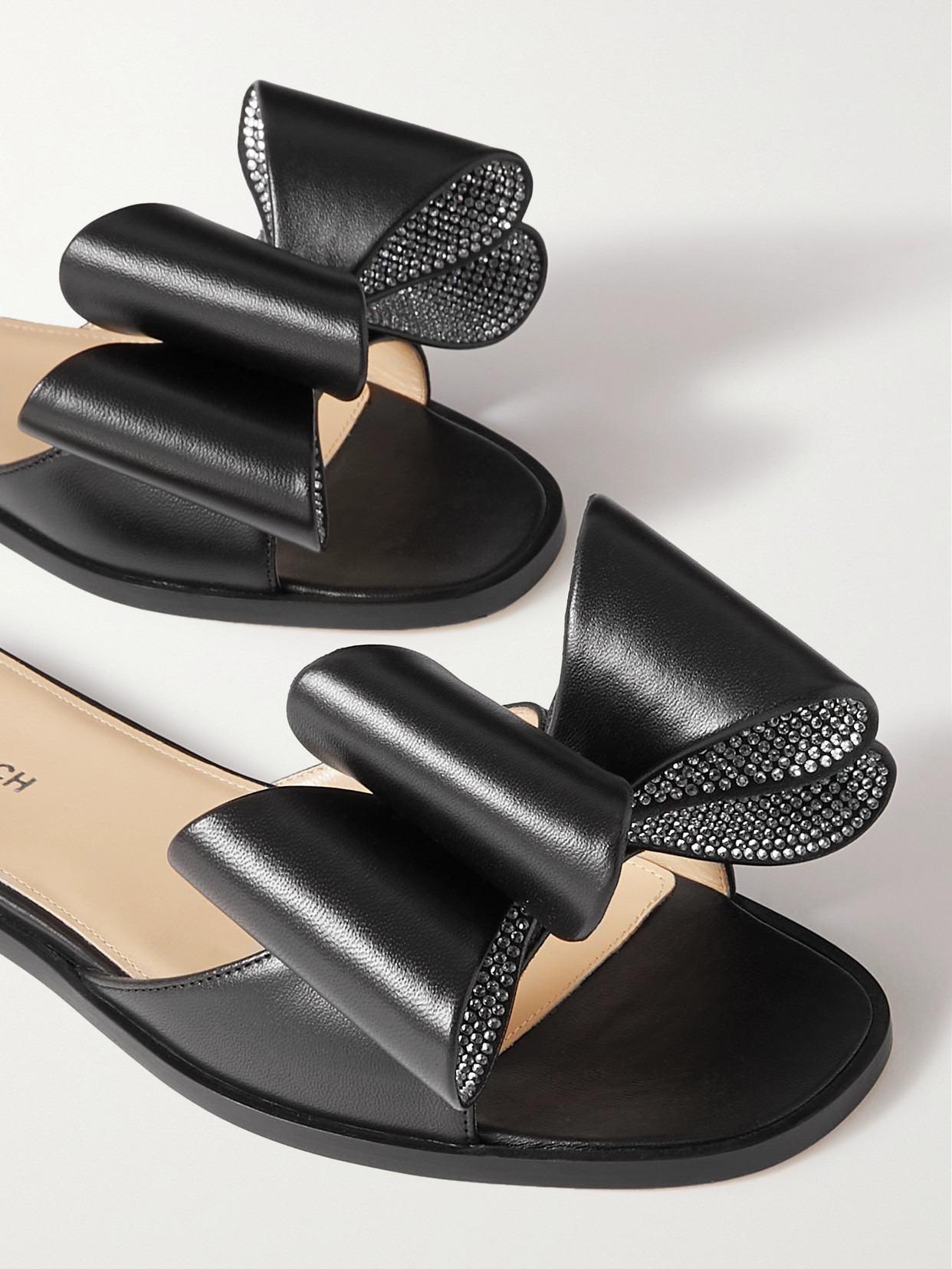 Le Cadeau Crystal-embellished Leather Slides - 4