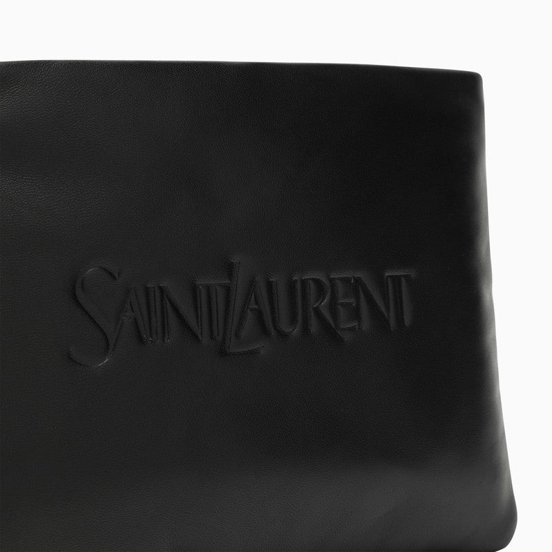 Saint Laurent Black Padded Leather Clutch Bag With Logo Men - 6