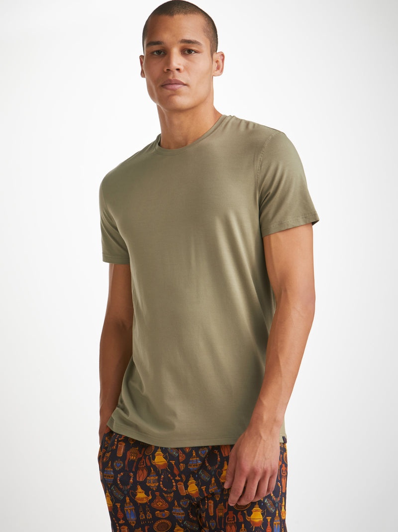 Men's T-Shirt Basel Micro Modal Stretch Khaki - 2