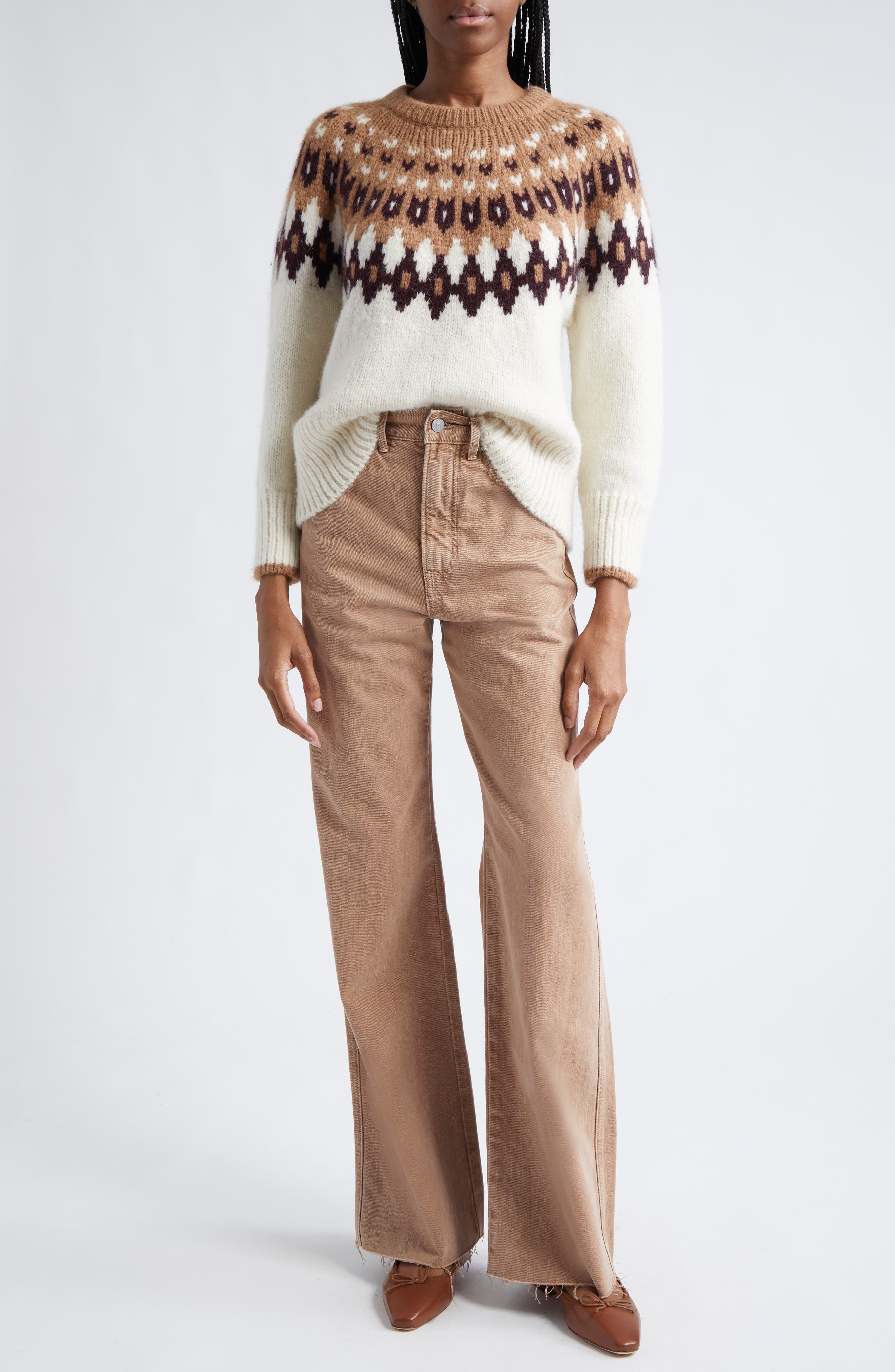Veronica Beard Taylor High Waist Wide Leg Jeans in Tan Sierra at Nordstrom - 2
