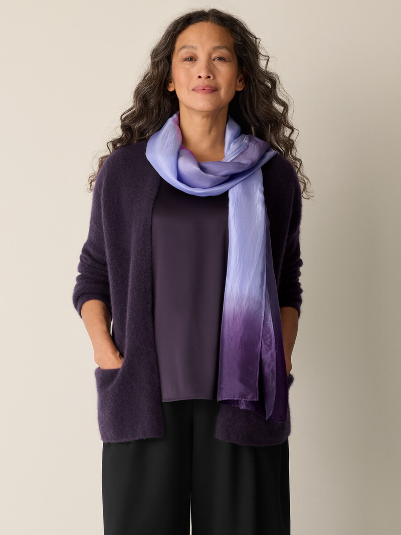 EILEEN FISHER Watercolor Transitional Silk Scarf outlook