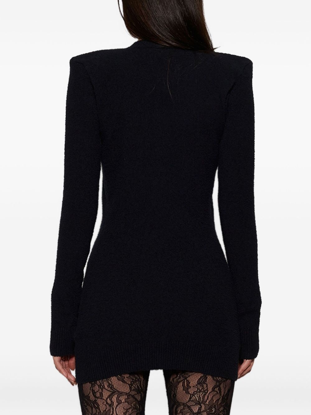padded-shoulder button-up cardigan - 5