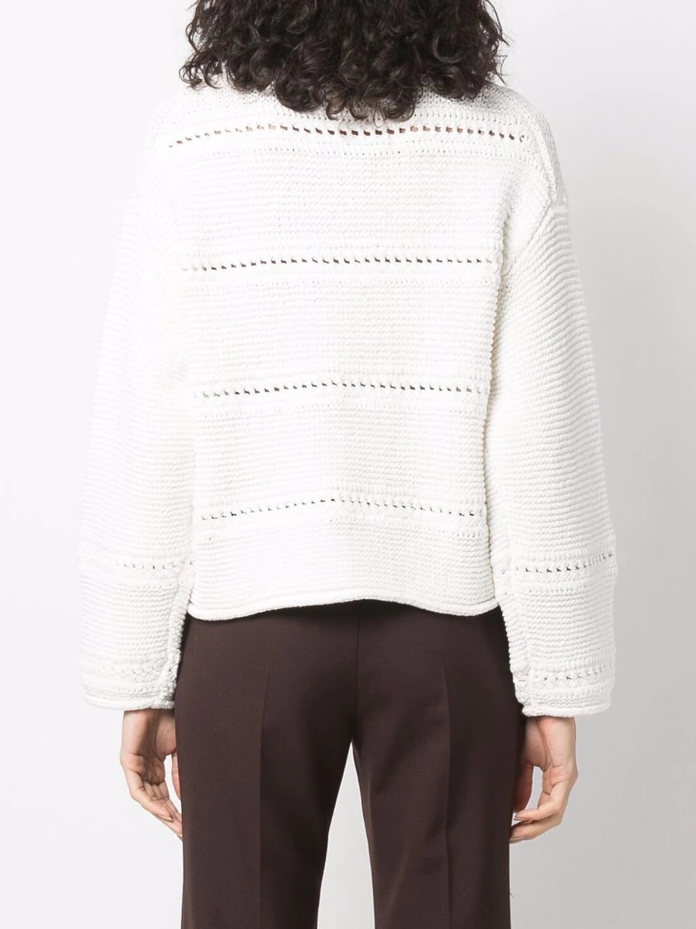 cropped open-knit jumper - 5