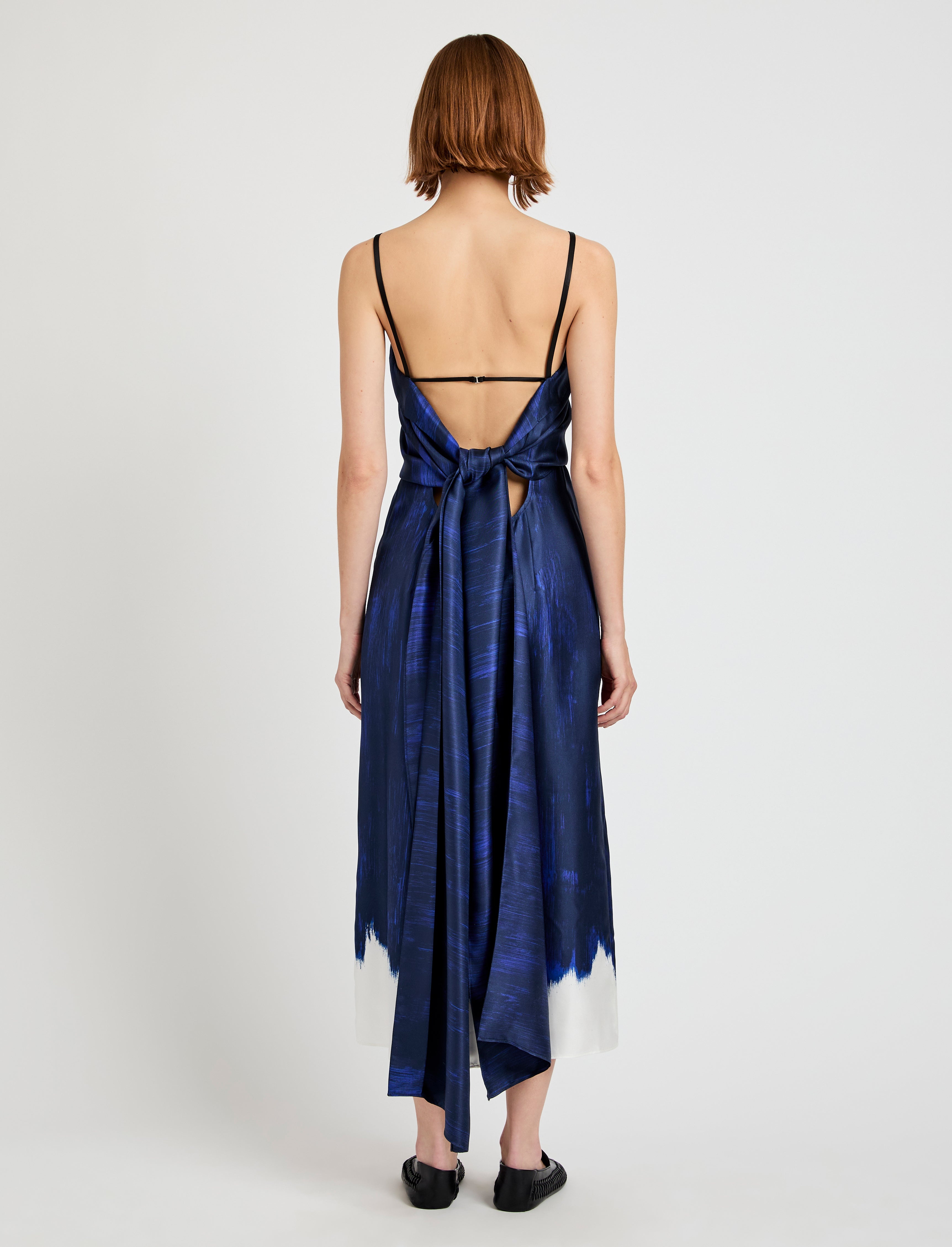 Wilma Dress in Double Printed Silk Twill - 7