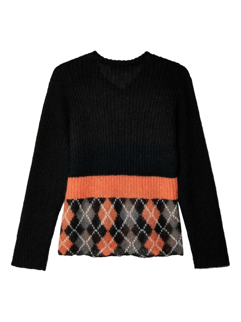 UNDERCOVER geometric-pattern crew-neck jumper outlook