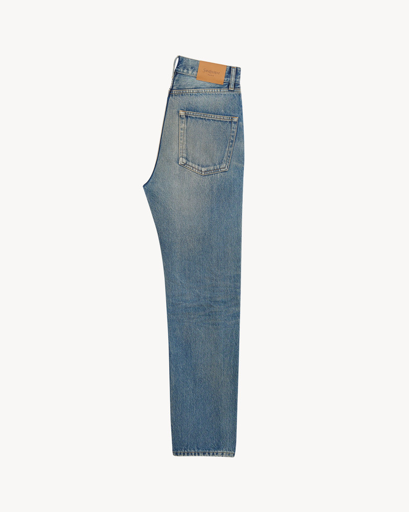 SAINT LAURENT 90'S CROPPED JEANS IN MIDI BLUE DENIM outlook