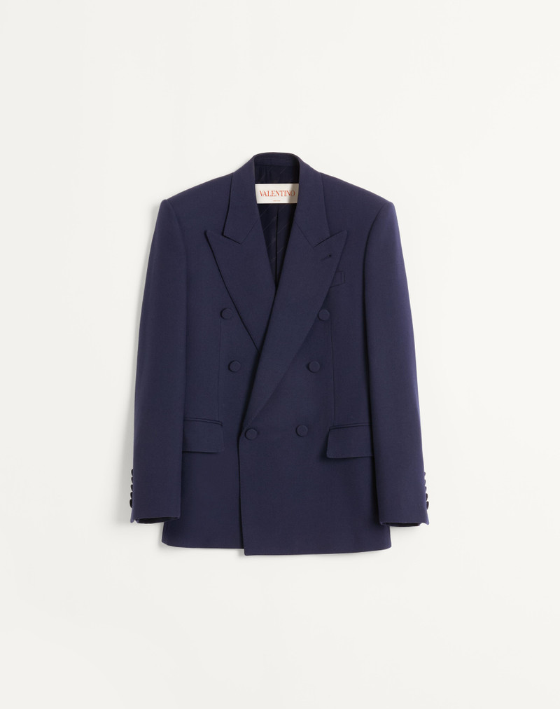 DOUBLE-BREASTED JACKET IN WOOL GABARDINE 1