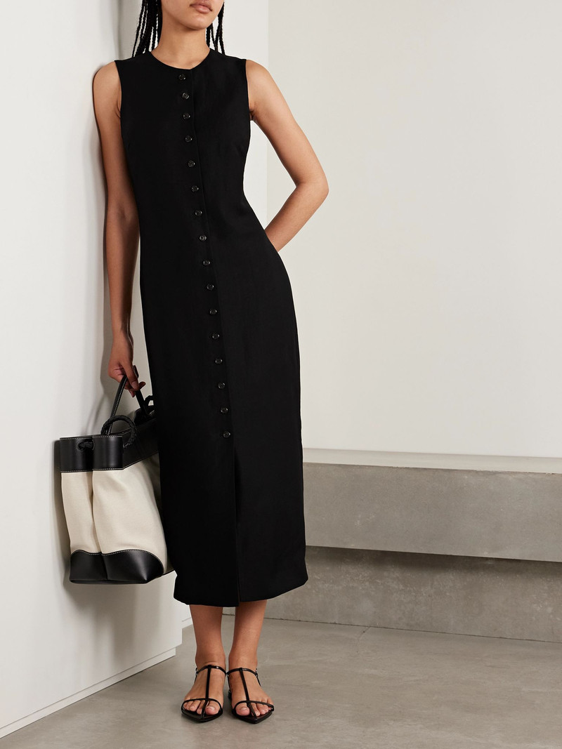 Citizens of Humanity + Argent twill midi dress Black outlook