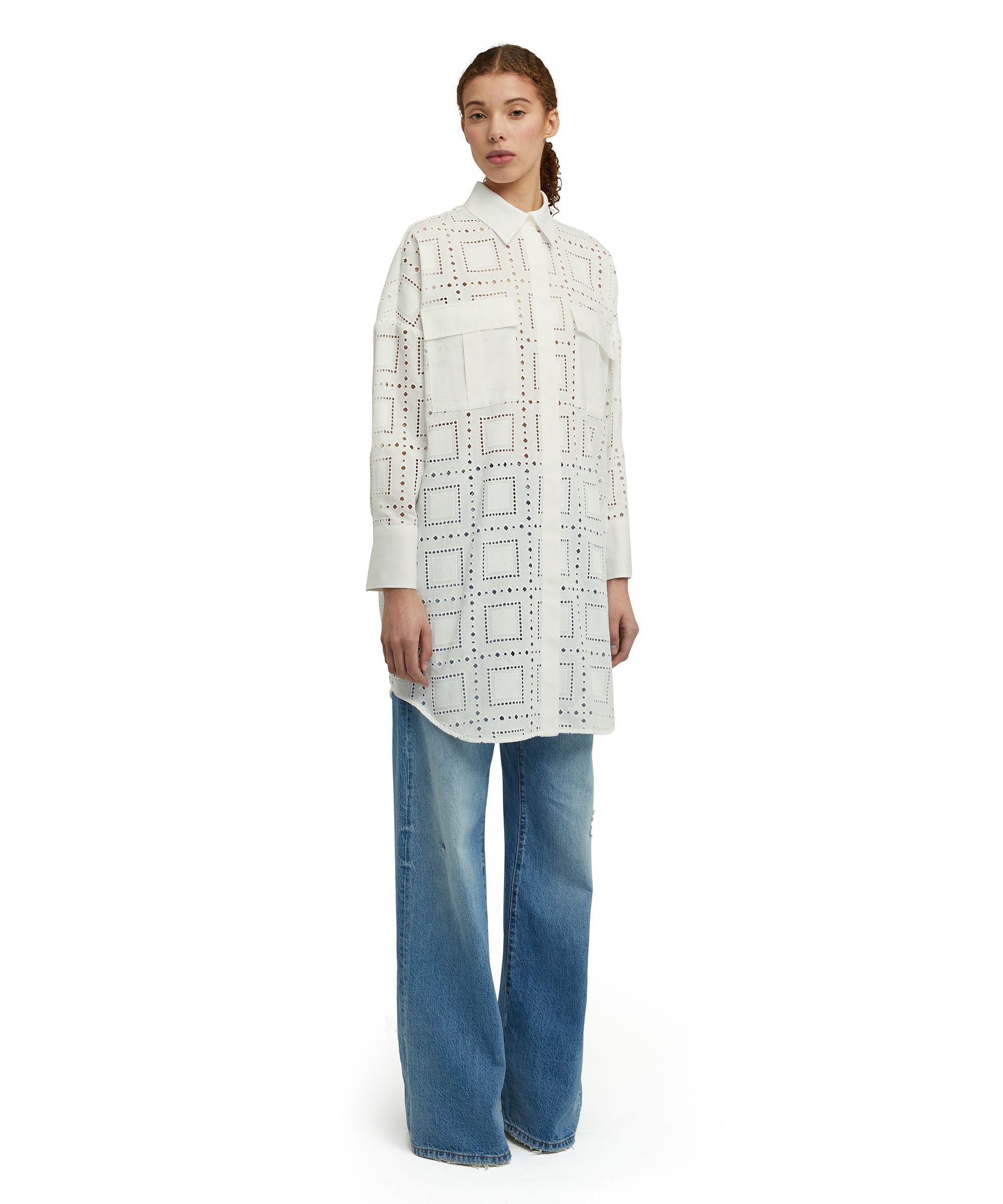 Sangallo cotton chemisier dress - 1