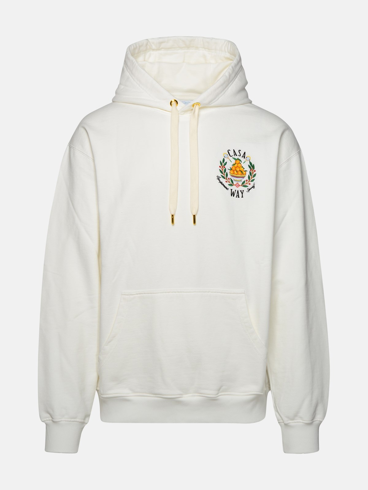 'CASA WAY' WHITE ORGANIC COTTON SWEATSHIRT - 1