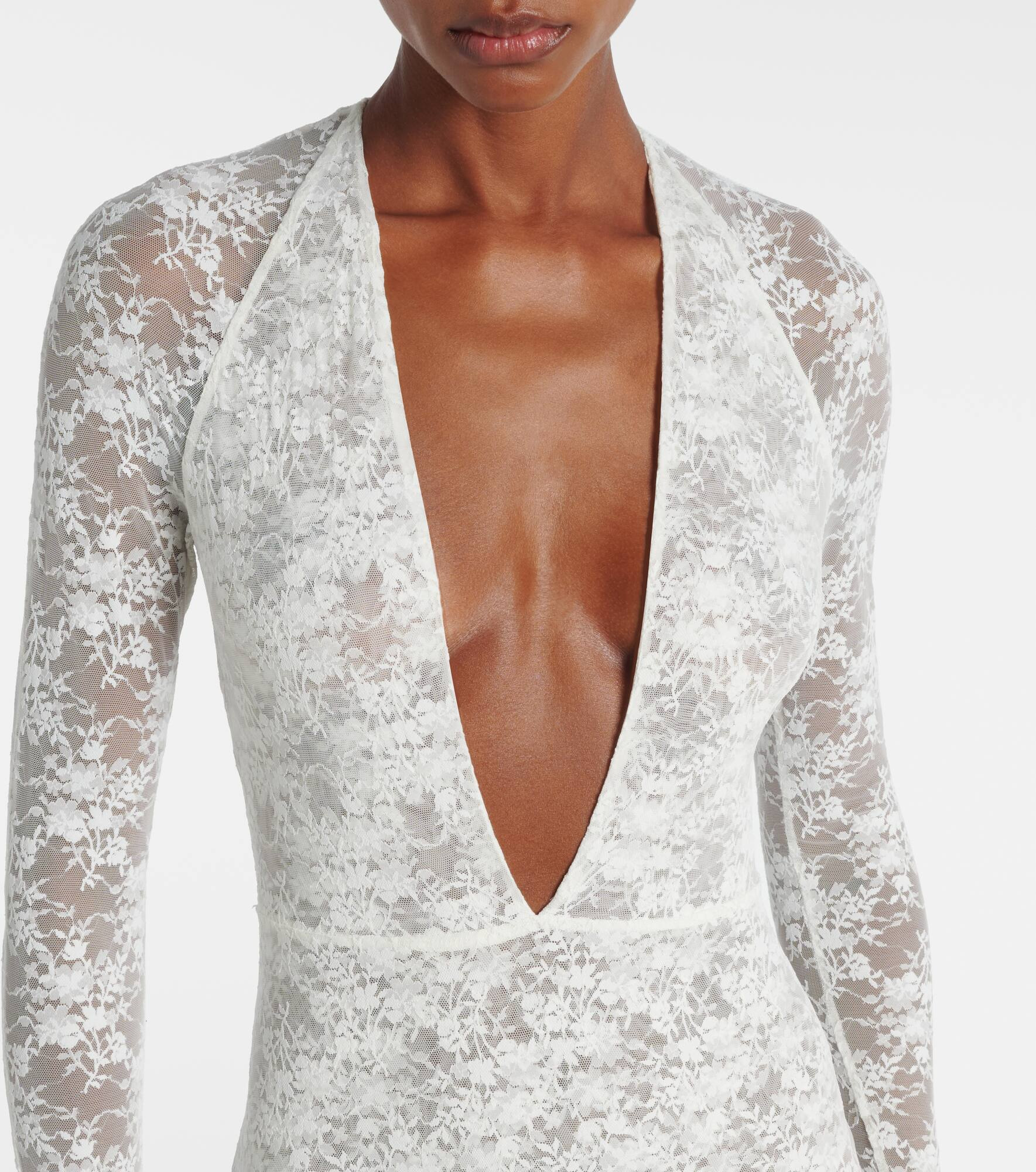 Bridal sheer lace gown - 4