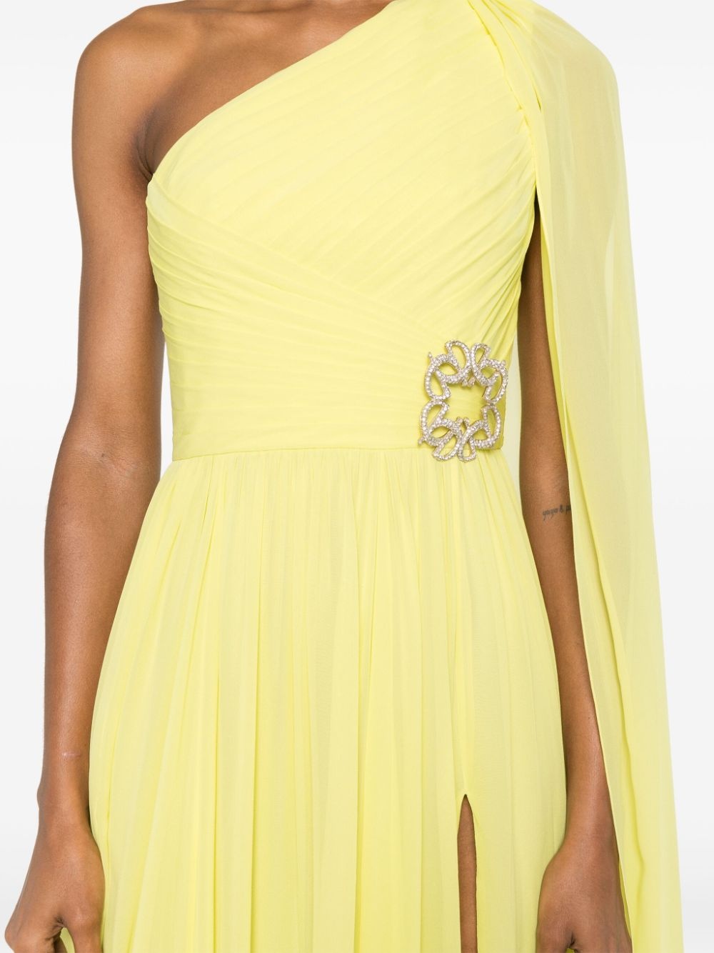 draped one-shoulder gown - 5