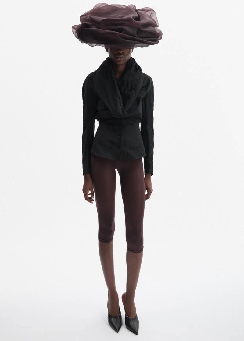 MAGDA BUTRYM Shawl collar fitted blouse in black outlook