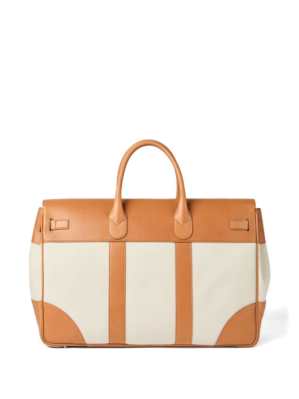 leather-trimmed canvas holdall - 3
