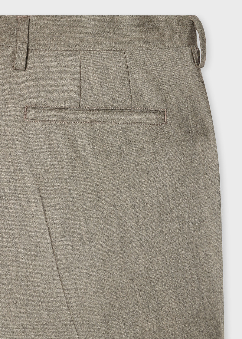 Paul Smith Slim-Fit Oatmeal Overdyed Wool-Cashmere Flannel Trousers outlook