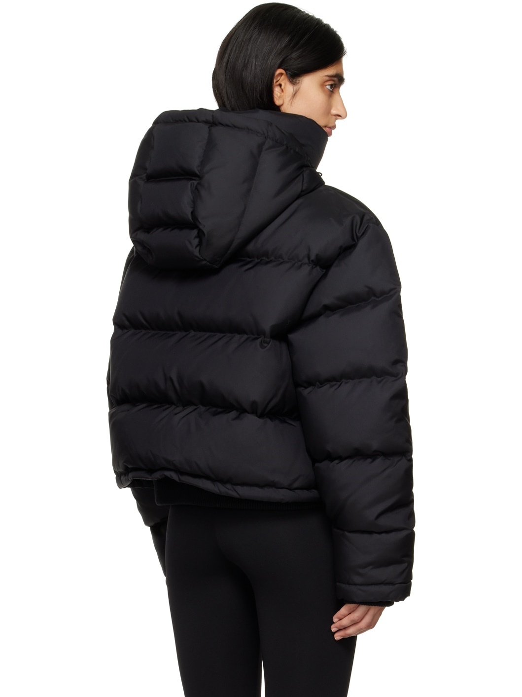 Black Hooded Down Jacket - 3