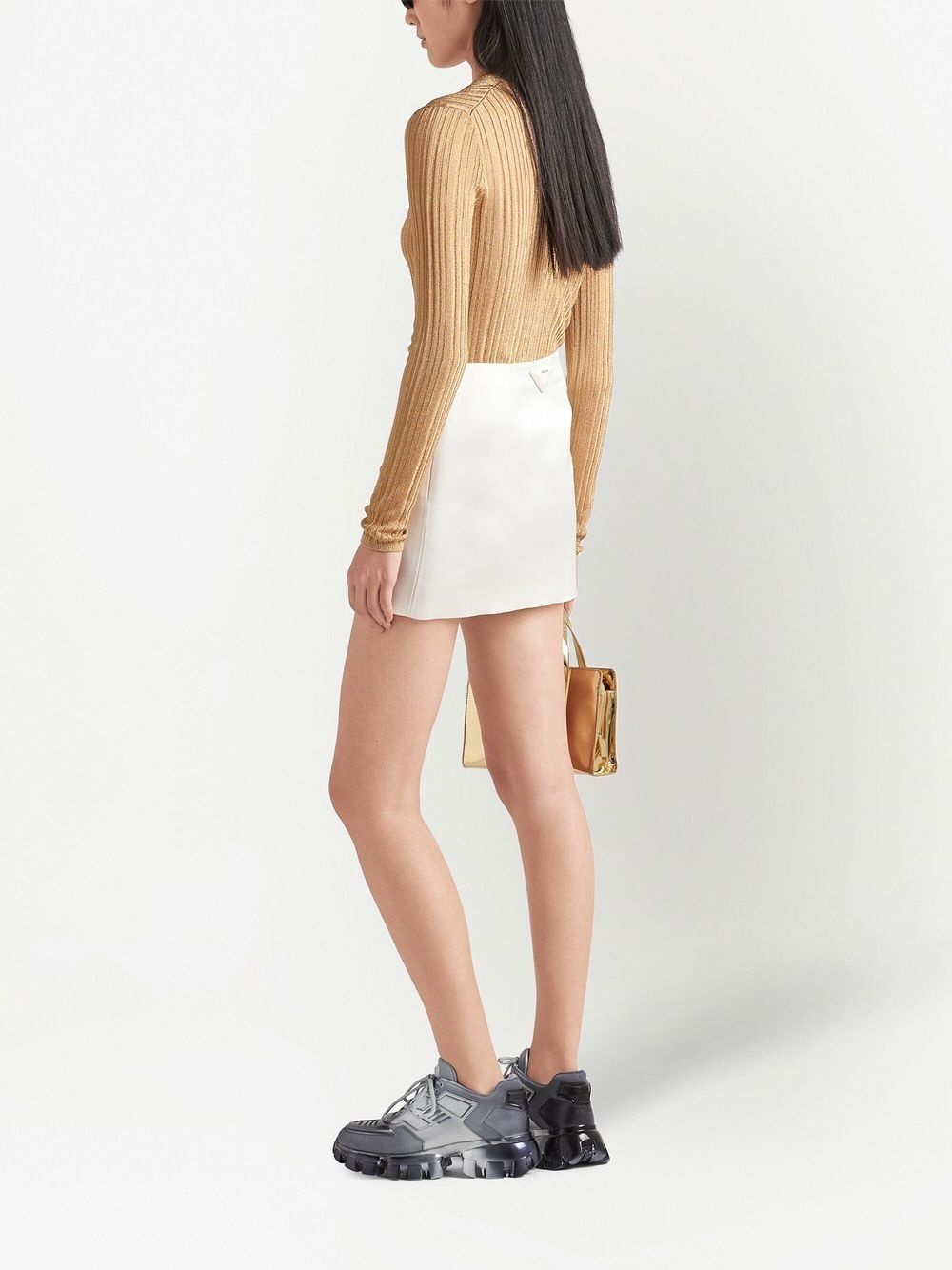 lamé V-neck cardigan - 3
