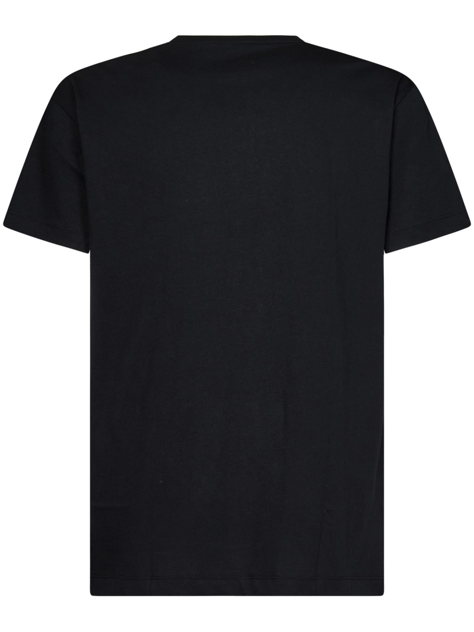 Black organic cotton three-pack T-shirt set with Jil Sander+ logo label stitched at bottom. - 3