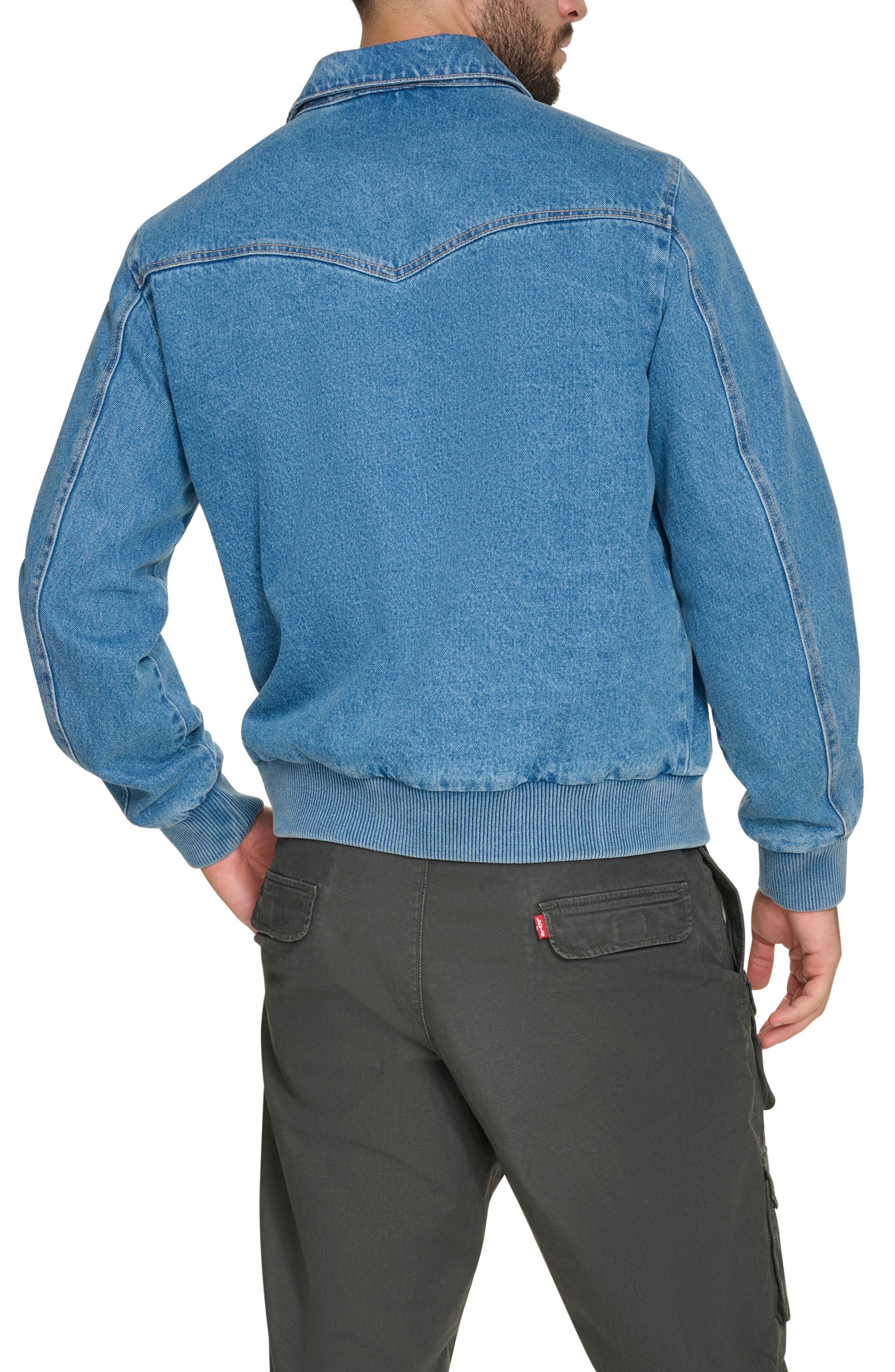 levi's Corduroy Collar Western Twill Bomber Jacket in Medium Wash Denim at Nordstrom - 2