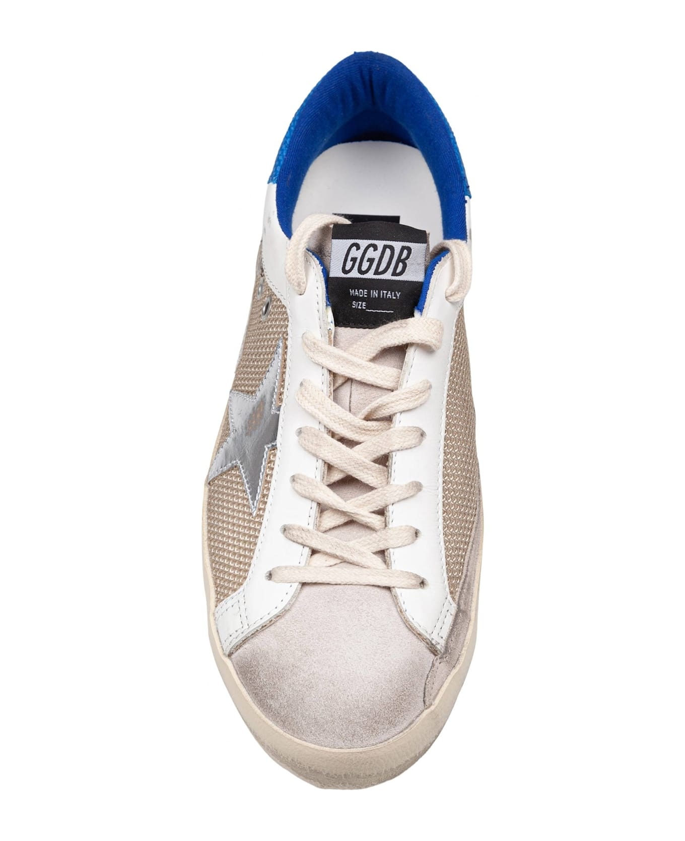 Golden Goose Super Star In Suede And Fabric White And Bluette Color - 4