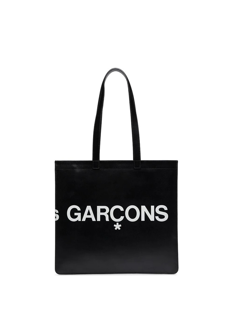logo-print leather tote bag 3