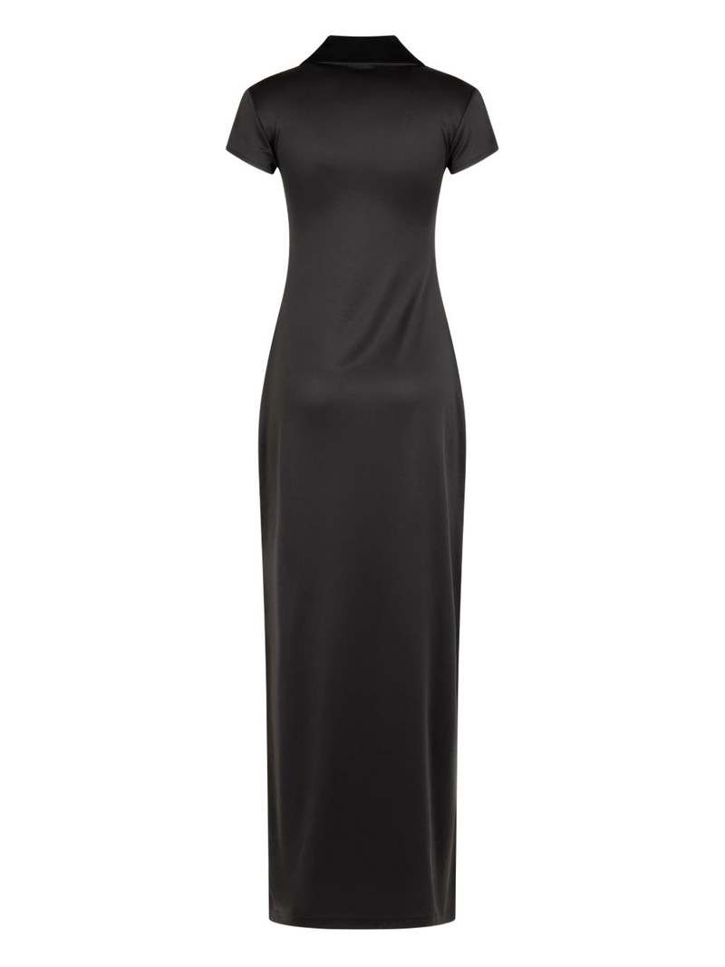 courrèges V-neck logo-embroidered maxi dress outlook