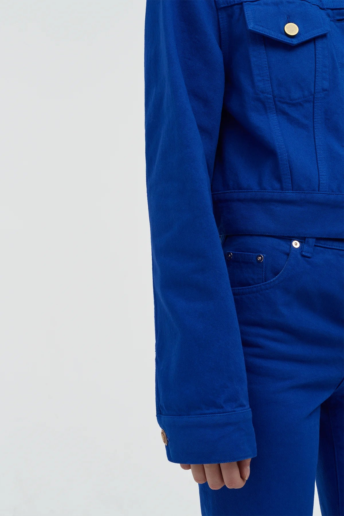 Bronte Jacket in Cobalt Recycled Cotton Denim - 8