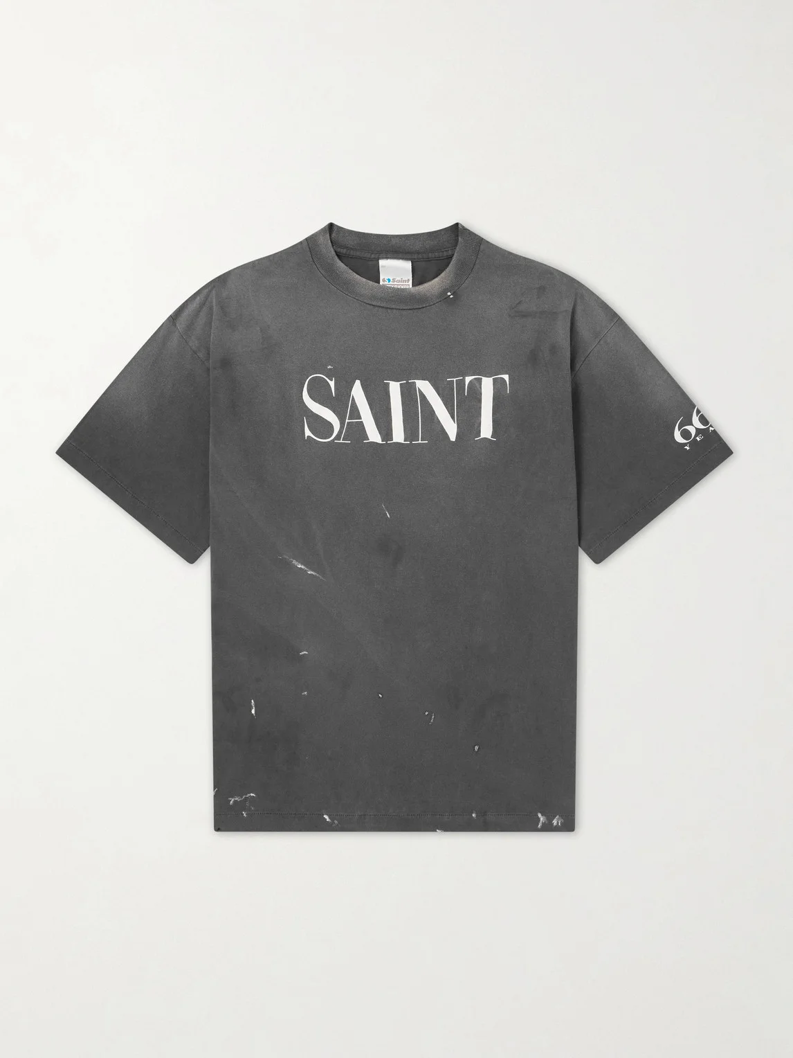 Logo-Print Paint-Splattered Cotton-Jersey T-Shirt - 1
