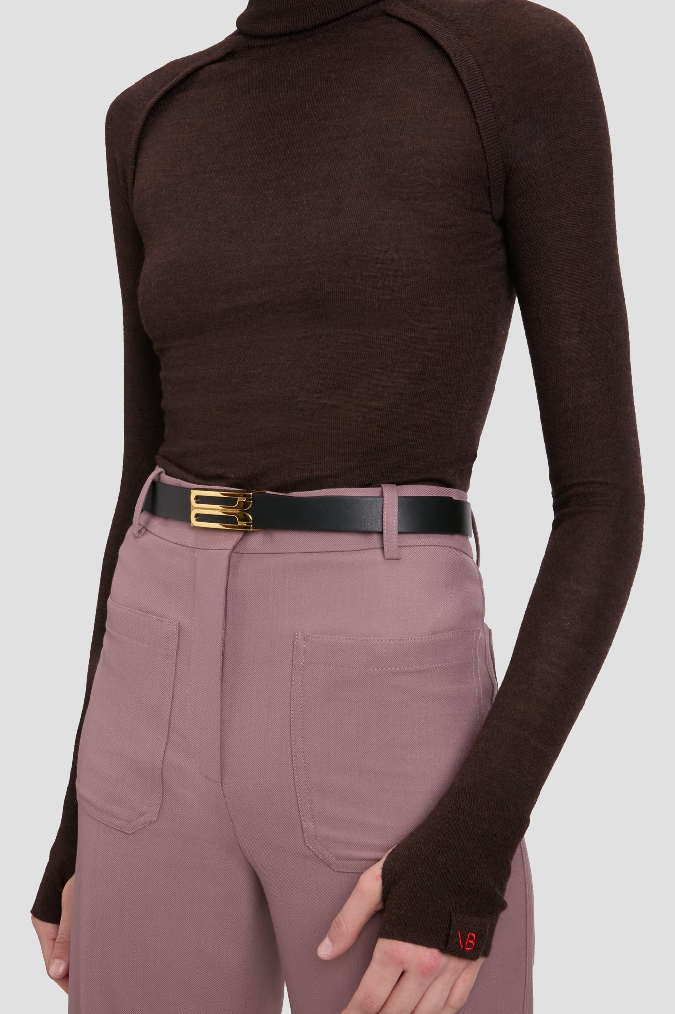 High Neck Top In Dark Chocolate - 3