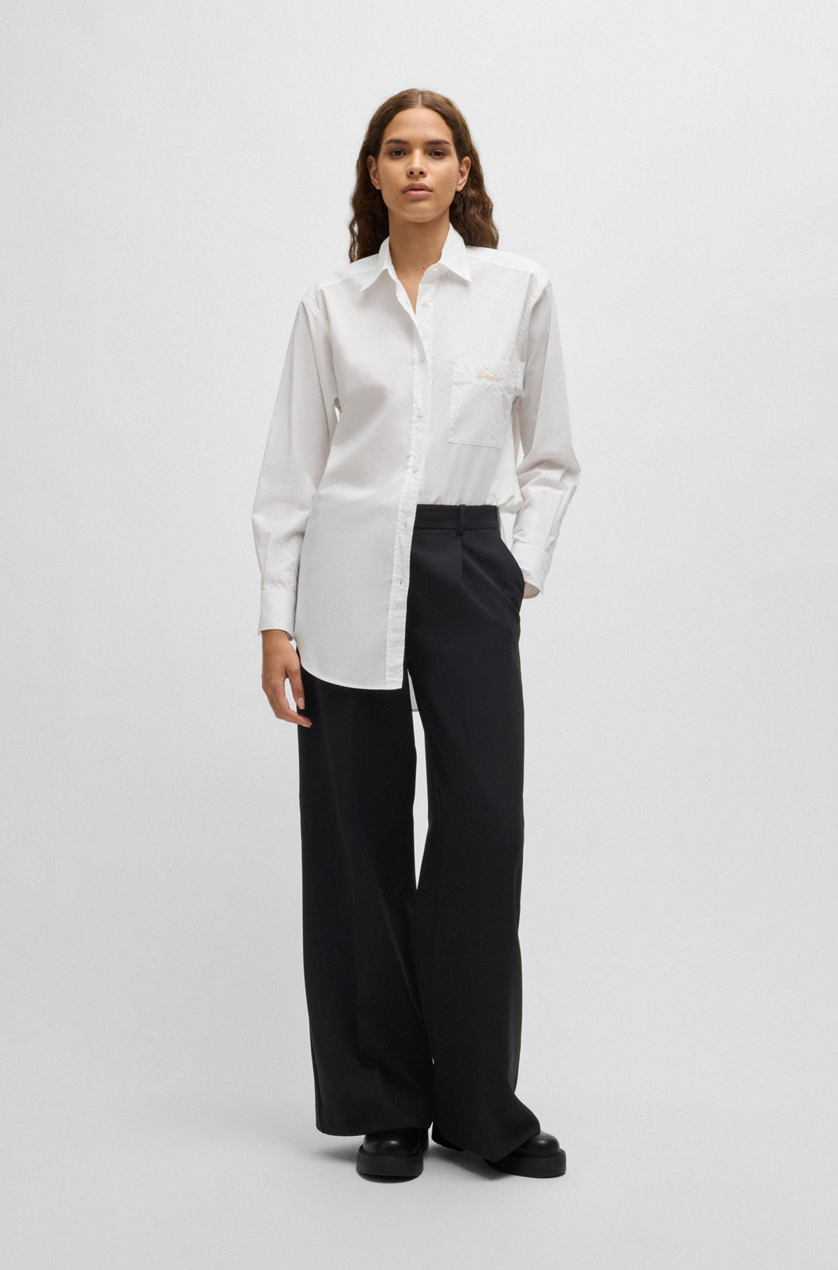 BOOT-LEG TROUSERS IN STRETCH FABRIC - 3