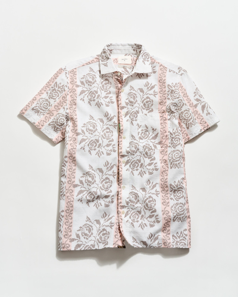 Short Sleeve Textural Tropical Roses Treme Shirt 1