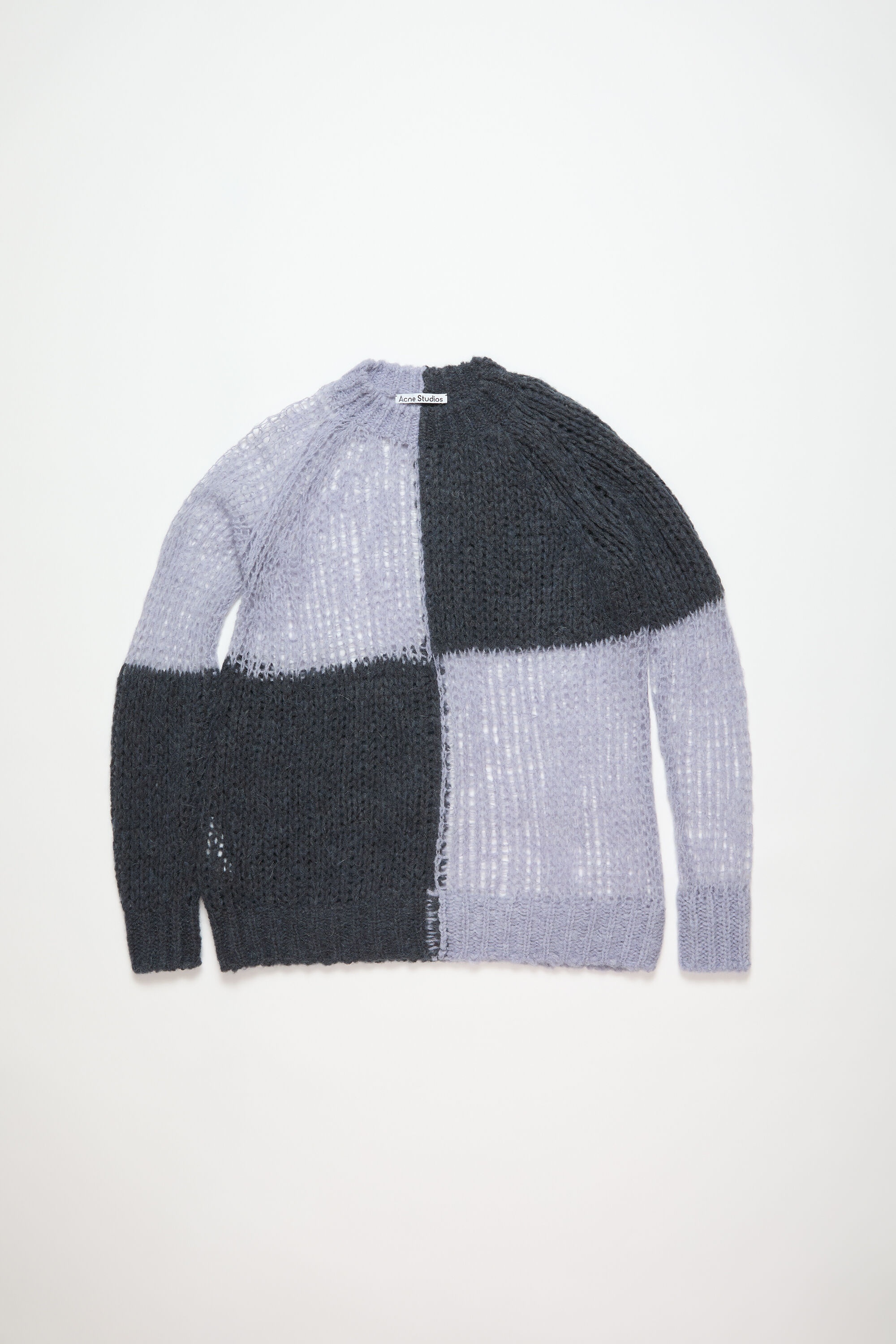 Loose knit mohair jumper - Purple/grey - 7