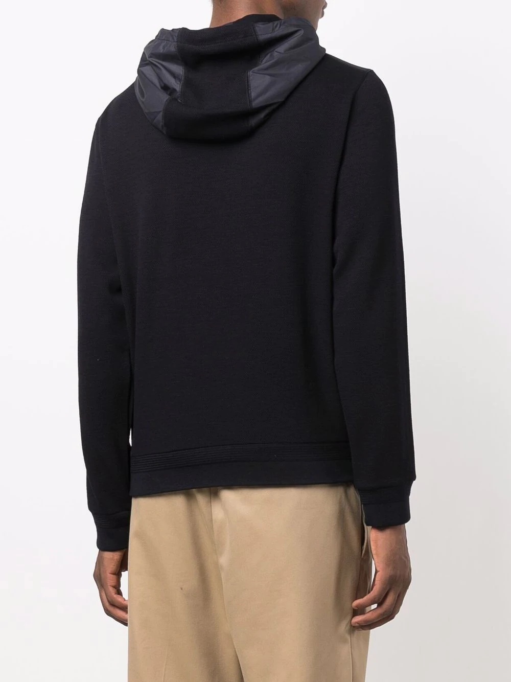 rib-trimmed wool hoodie - 4