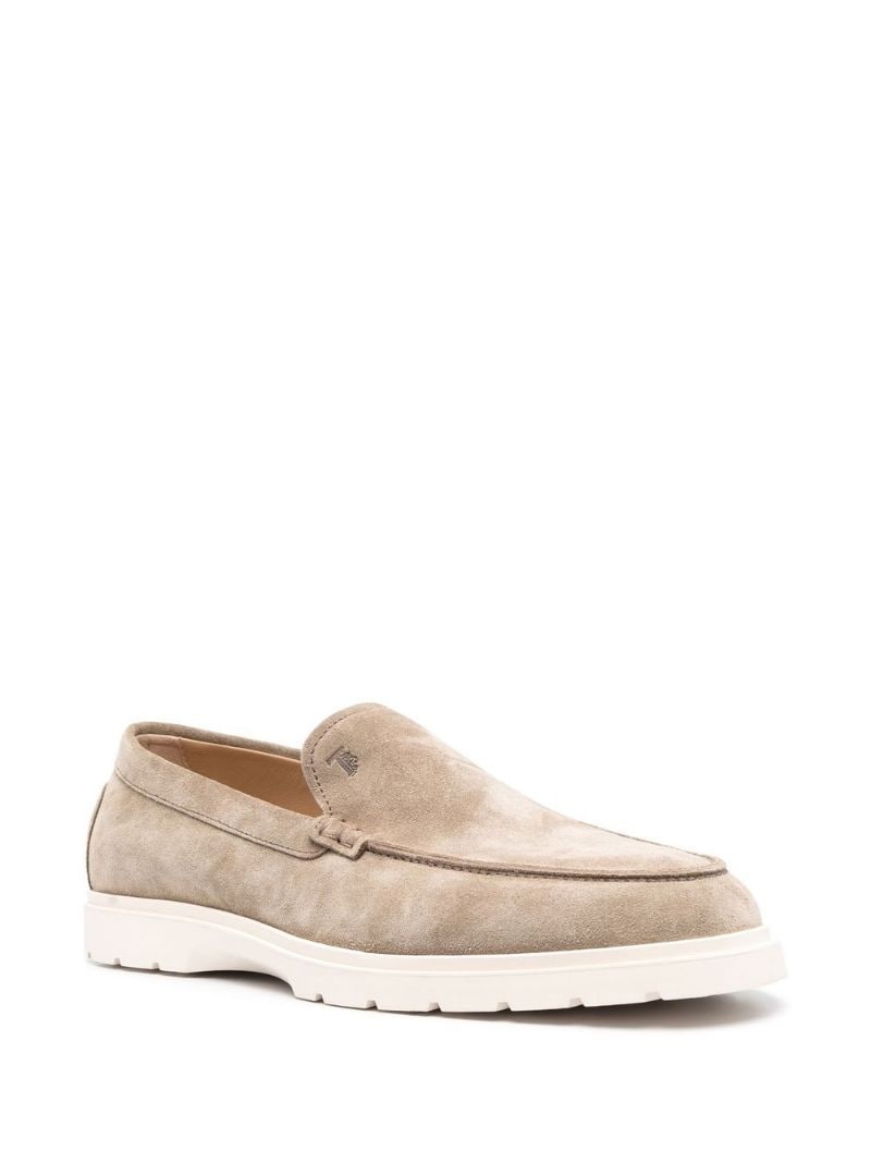 ridged-sole suede loafers - 2