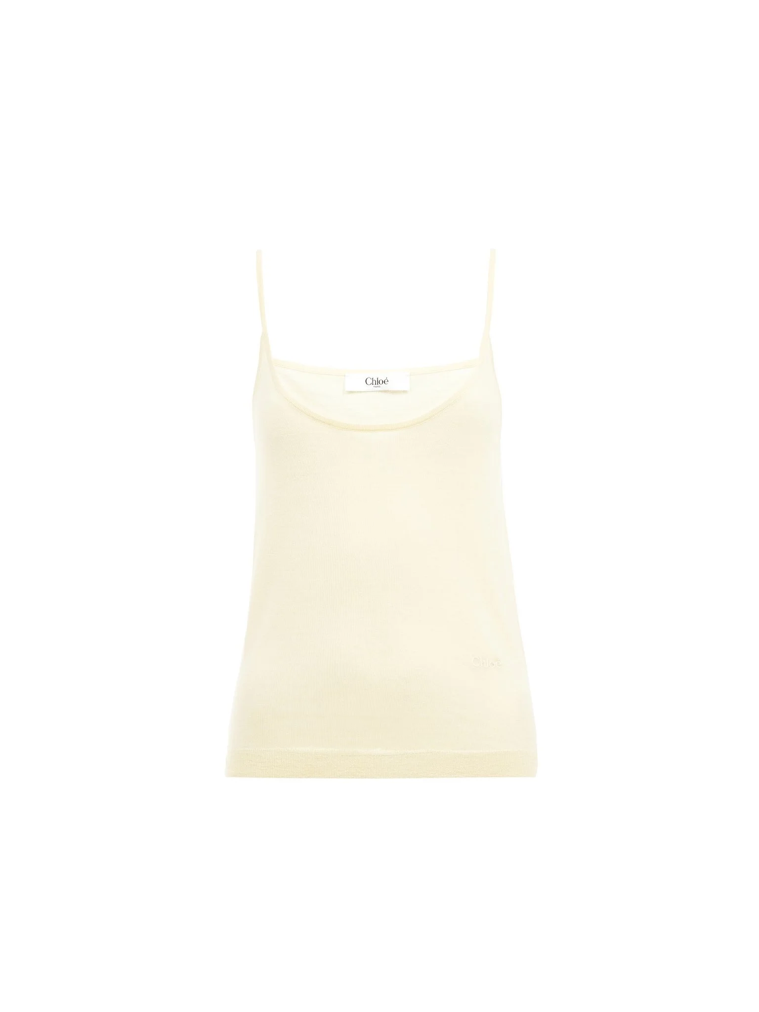 THIN-STRAP TANK TOP IN SUPERFINE WOOL KNIT - 1