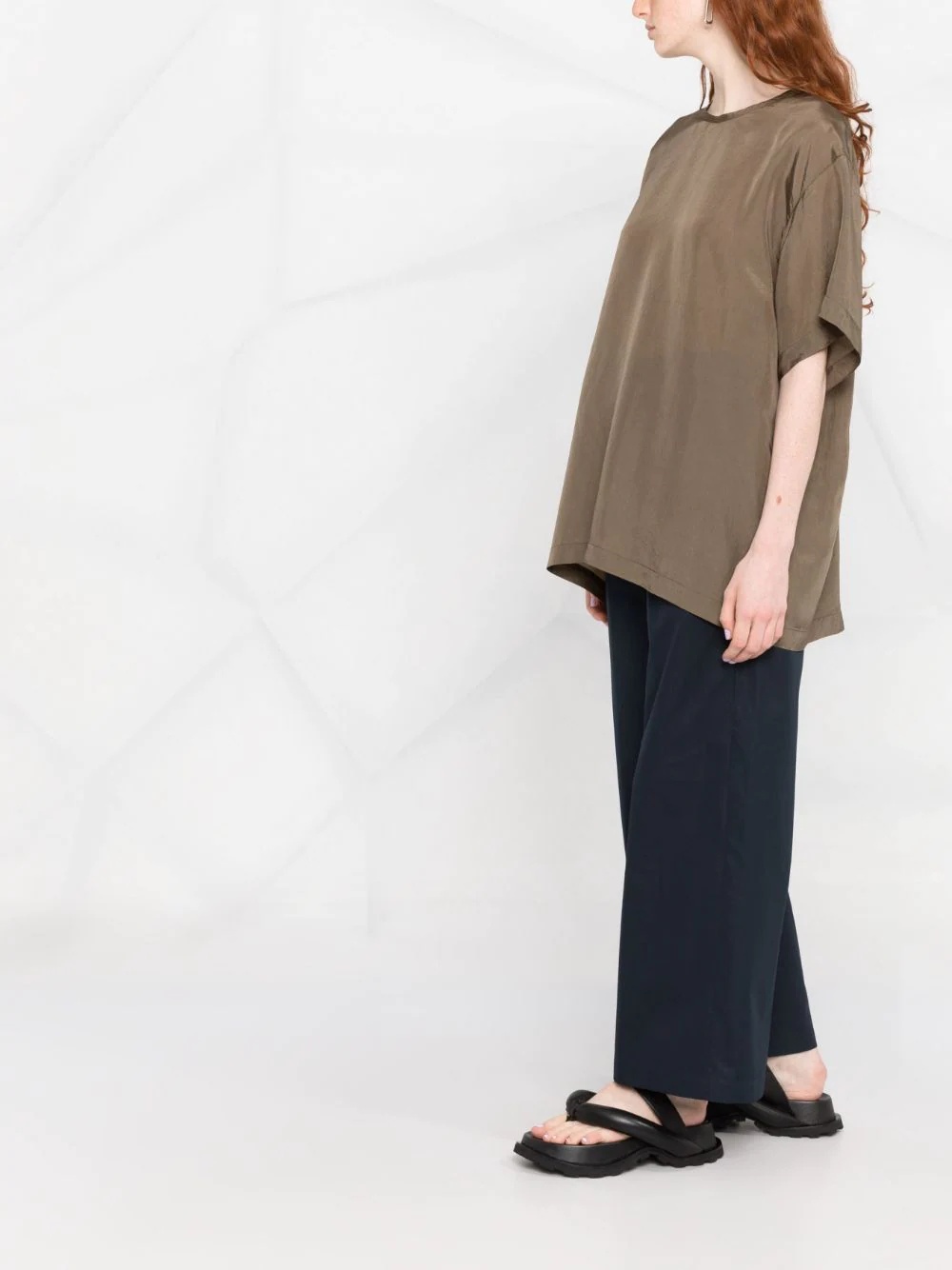 poplin straight-leg trousers - 4