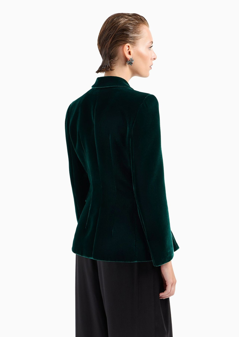 Single-breasted jacket in velvet 5