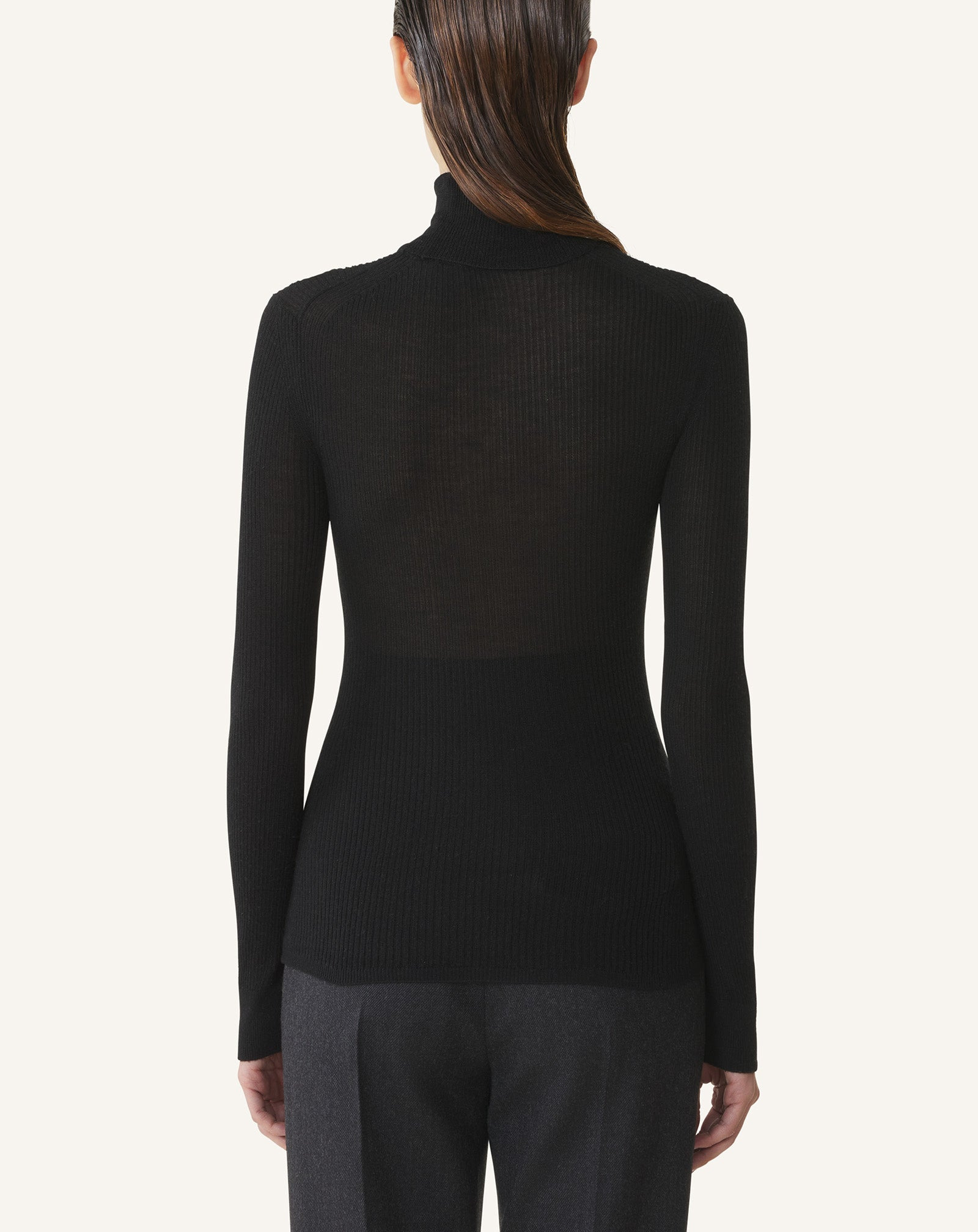 MERINO WOOL AND SILK TURTLENECK SWEATER - 4