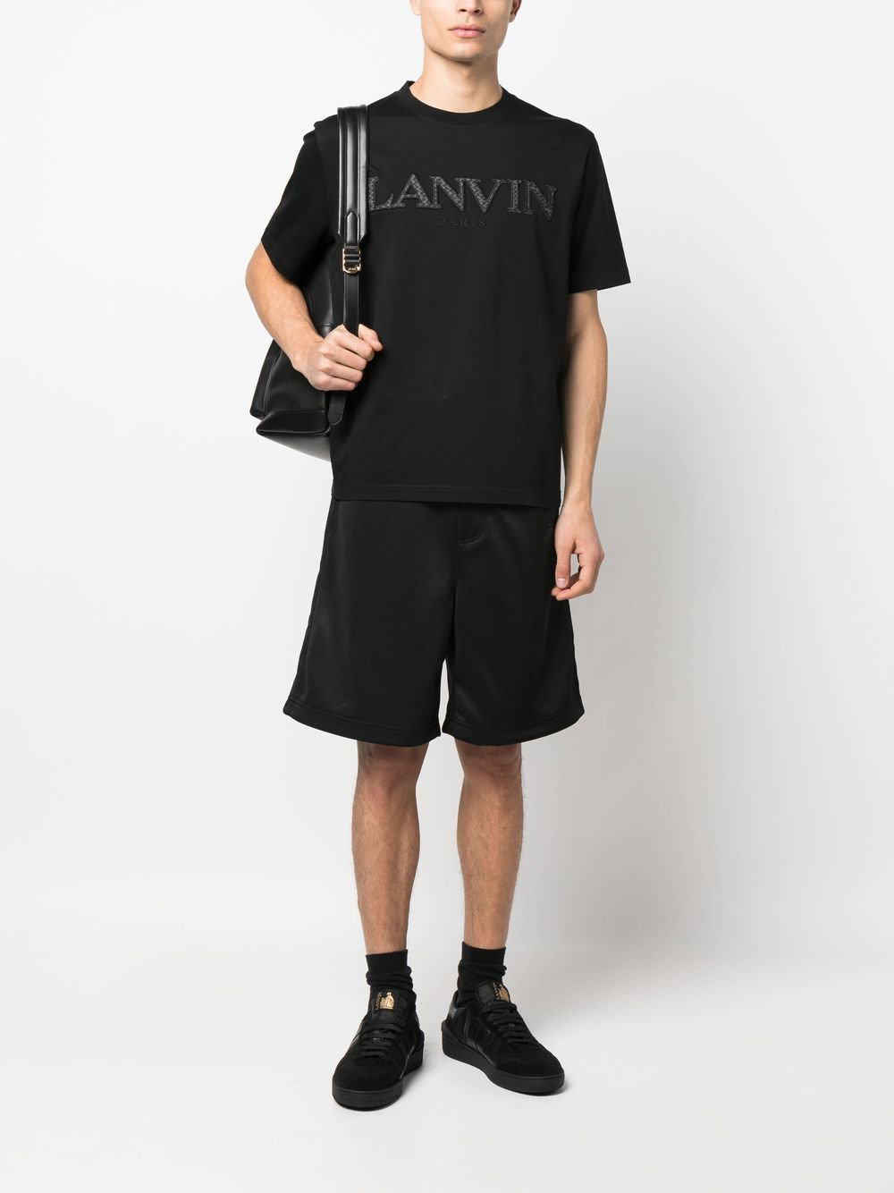 logo-embroidered track shorts - 2