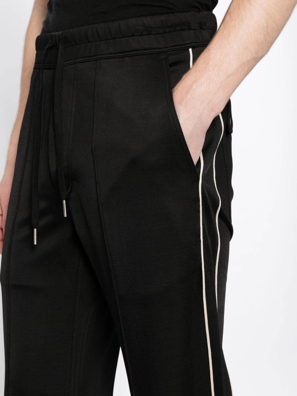 stripe-detail cotton track pants - 5