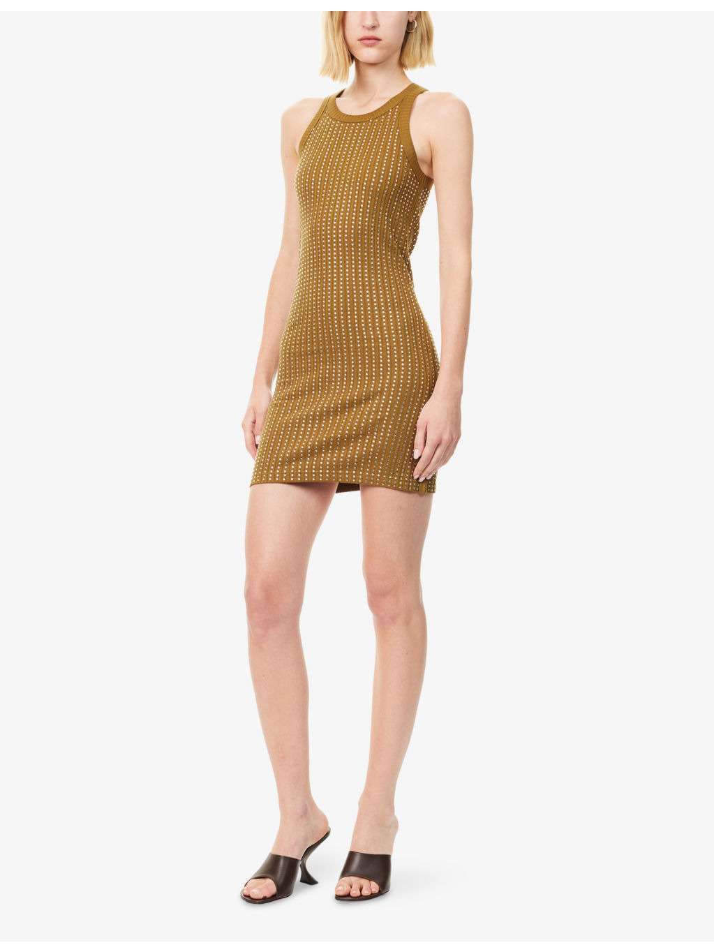 Embellished Ribbed Cotton-Jersey Mini Dress - 3