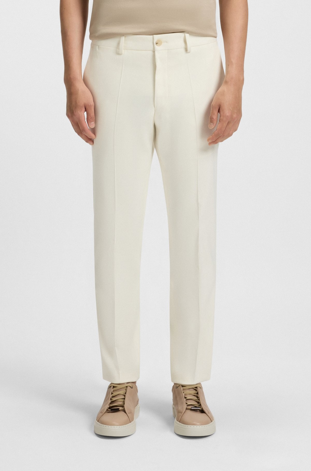 SLIM-FIT TROUSERS IN STRETCH DOUBLE-FACED FABRIC - 2