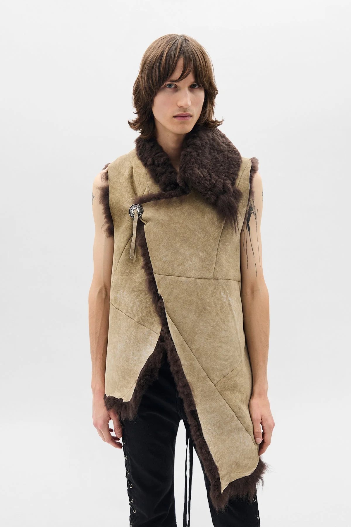 Addie Asymmetric Fur Waistcoat - 1