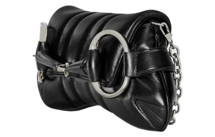 (WMNS) Gucci Horsebit Chain Medium Shoulder Bag 'Black' 764255-AACU1-1000 - 6