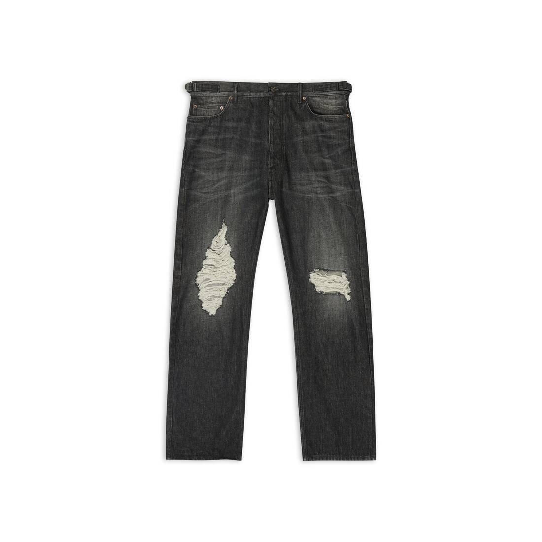 Men's Relaxed Fit Rips Pants in Black - 1