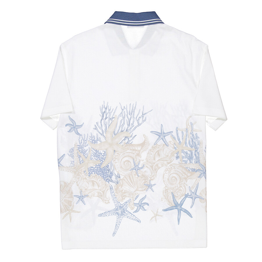 Versace Starfish Print Cotton Polo Shirt - 6