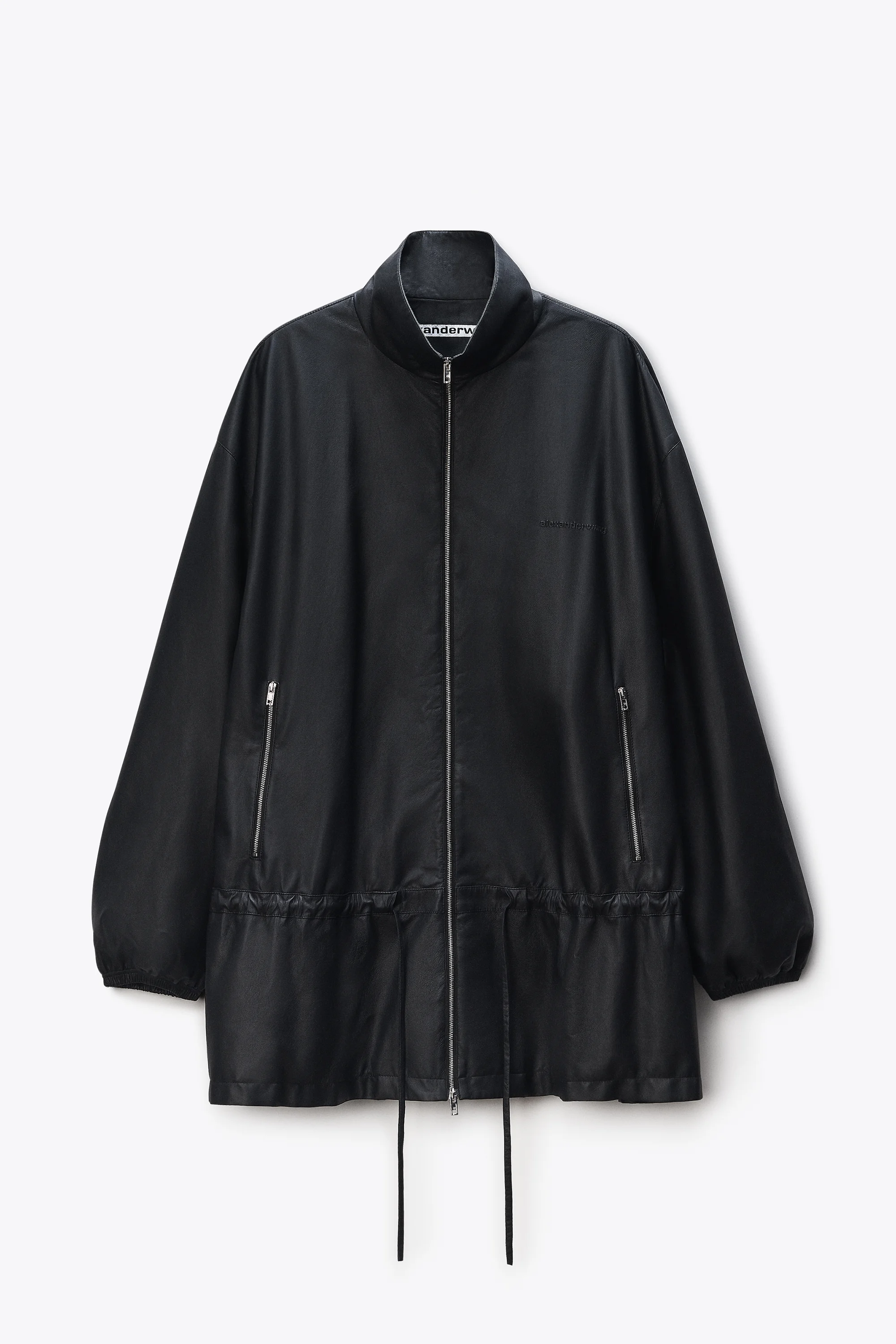 Drop Waist Parka in Bonded Leather - 1